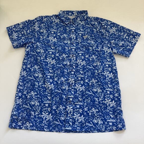 Columbia PFG Hawaiian Short Sleeve Shirt Button Up Hiking Fishing Medium Vented - Picture 1 of 10